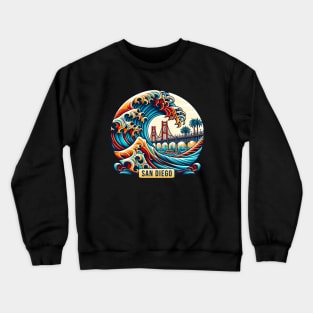 San Diego Waves With Bridge Crewneck Sweatshirt